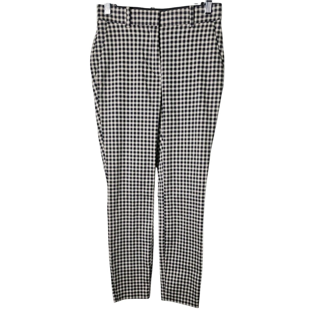 H&M Women Pants Size 6 Black And Ivory Checkered Y2k Career
